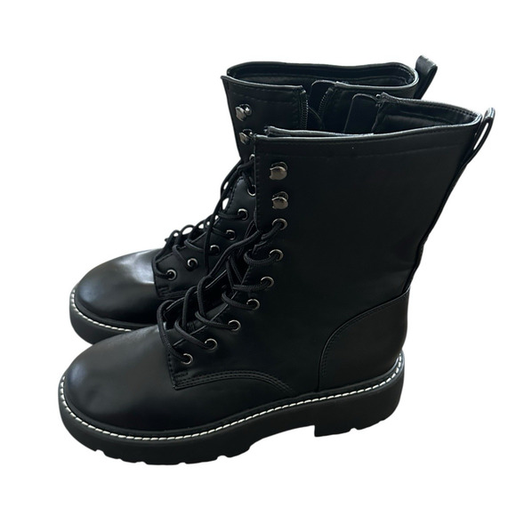 Wild Fable Womens Logan Lug Combat Boots with Memory Foam Insole Black NWT - Picture 3 of 7